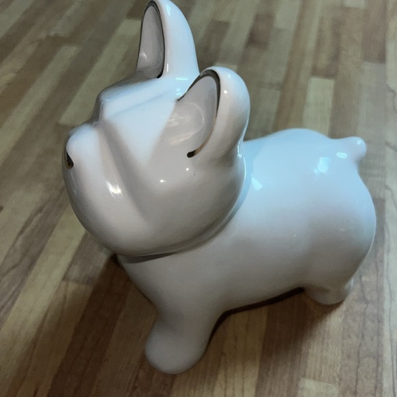 White Boston Terrier Canvas Dog Figurine Tabletop Decor with Gold Accents BNWT - Picture 2 of 9